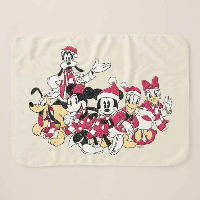 Happy Holidays | Mickey & Friends Christmas Cheer Sherpa Blanket (Front (Horizontal))