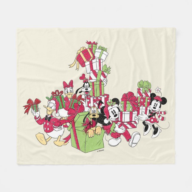 Happy Holidays | Mickey & Friends Christmas Gifts Fleece Blanket (Front (Horizontal))