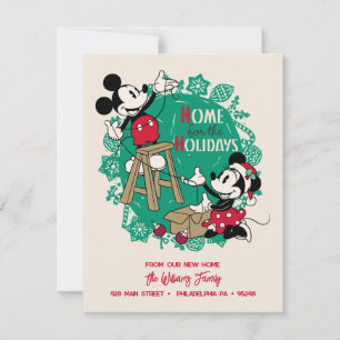 Happy Holidays Mickey & Minnie   New Address Holiday Card