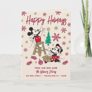 Happy Holidays Mickey & Minnie   New Address Holiday Card