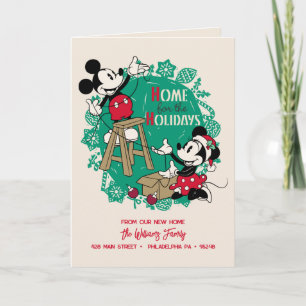 Happy Holidays Mickey & Minnie   New Address Holiday Card