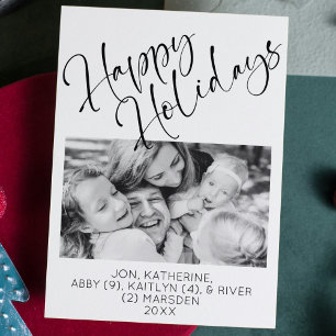 Happy Holidays Minimalist Holiday Photo Card
