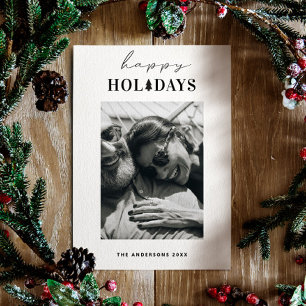 Happy Holidays. Minimalist simple modern Christmas Holiday Card