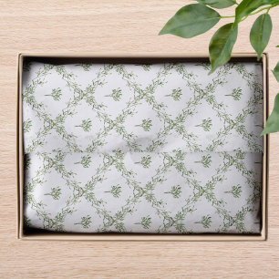 Happy Holidays Mistletoe Christmas Greenery Floral Tissue Paper