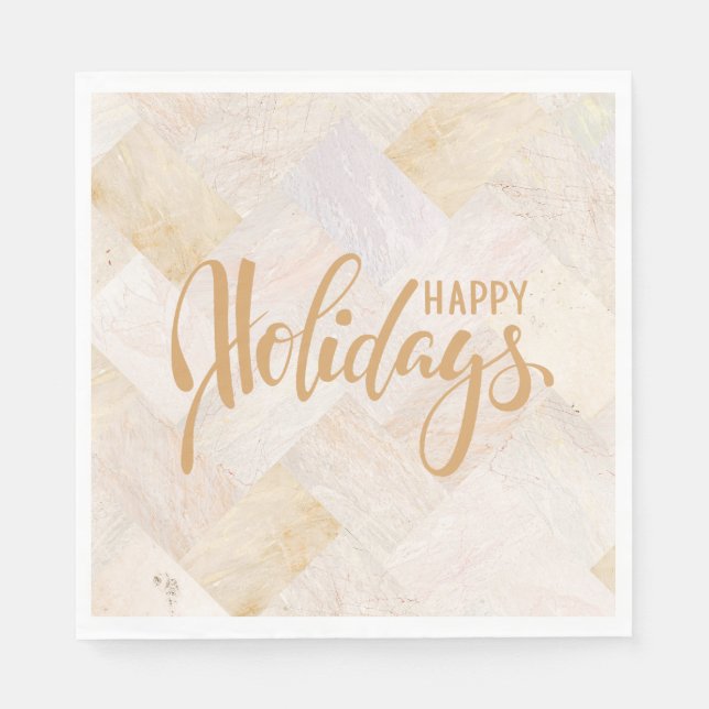  Happy Holidays Modern Abstract Chic Sand Napkin (Front)
