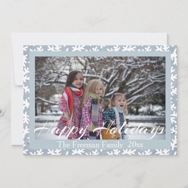 "Happy Holidays" Modern Calligraphy Holiday Photo Card (Front)