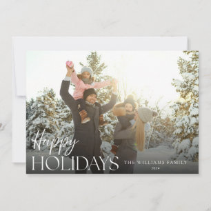 Happy Holidays Modern Elegant Photo Holiday Card