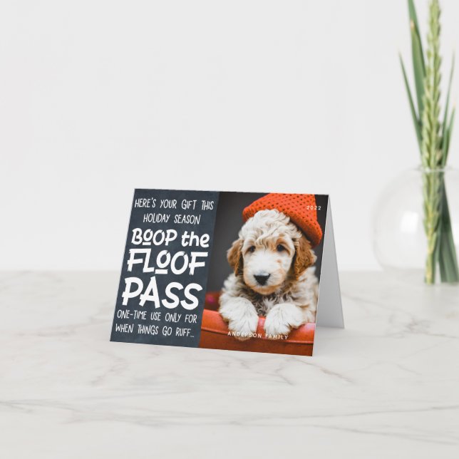 Happy Holidays Modern Funny Pet Custom Photo Holiday Card (Front)