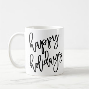 Happy Holidays Modern Lettering Coffee Mug