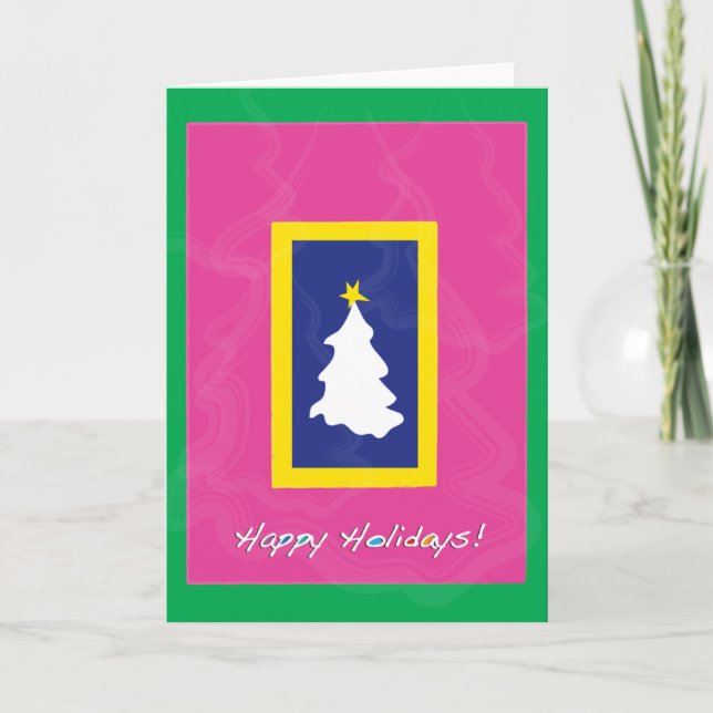 Happy Holidays | Modern Matisse Style Design Holiday Card (Front)