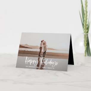 Happy holidays modern, minimal photo christmas holiday card