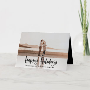 Happy holidays modern, minimal photo christmas holiday card