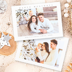 Happy Holidays Modern Minimal Photo Holiday Card