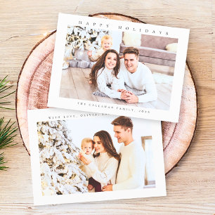 Happy Holidays Modern Minimal Photo Holiday Card