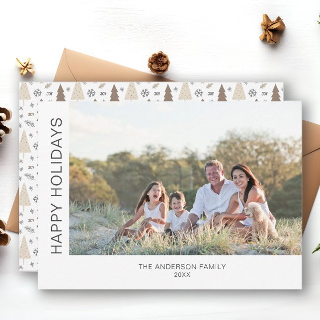 Happy Holidays Modern Minimal Photo Holiday Card (Creator Uploaded)