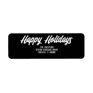 Happy Holidays Modern Script Classic Black Return
