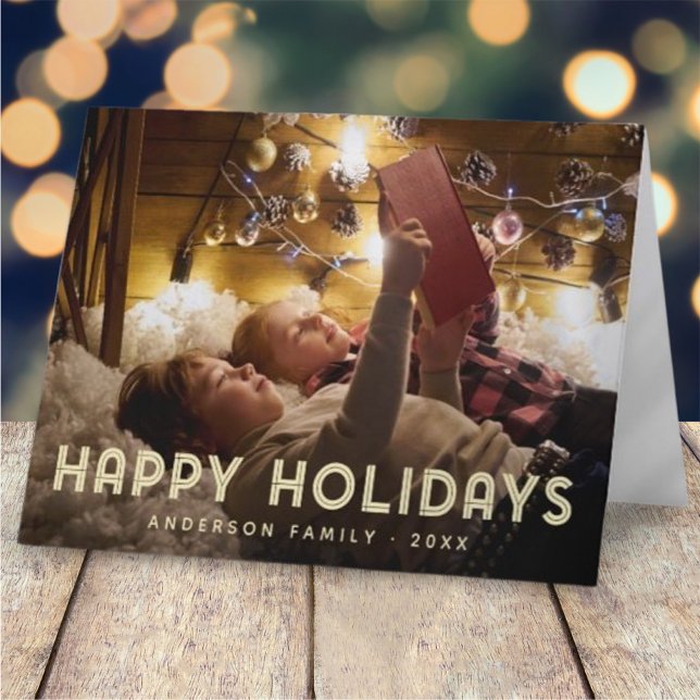 Happy Holidays Modern Simple Typography Holiday Card (Creator Uploaded)