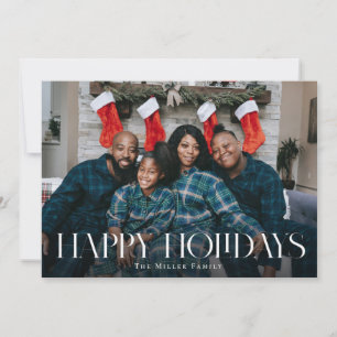 Happy Holidays Modern Type Christmas Photo Card
