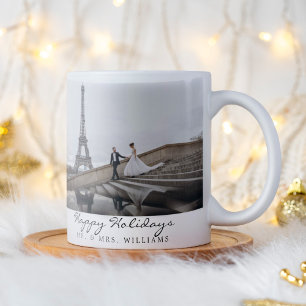 Happy Holidays Mr. & Mrs. Photo Collage Coffee Mug