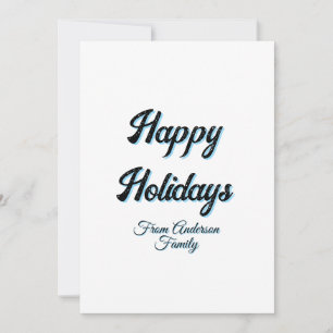 Happy holidays name family gifts stylish retro boh invitation