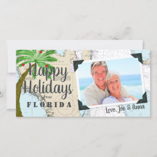 Happy Holidays Nautical Tropical Florida Holiday Card