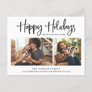 Happy Holidays New Home Change of Address Photo Holiday Postcard