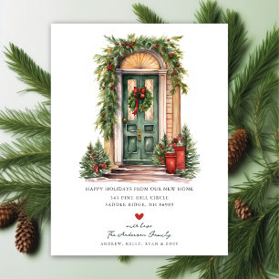 Happy Holidays New Home Moving Announcement Postcard