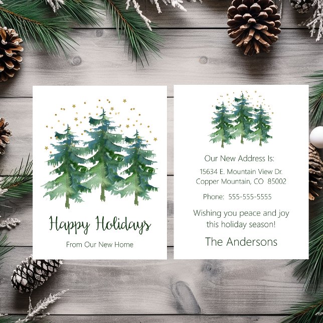 Happy Holidays New Home Pine Trees Announcement (Creator Uploaded)
