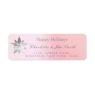 Happy Holidays New Year Rose Gold Grey Address