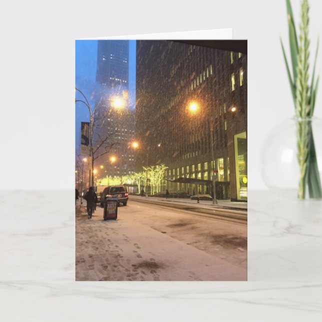 Happy Holidays New York City Snow Christmas NYC Holiday Card (Front)