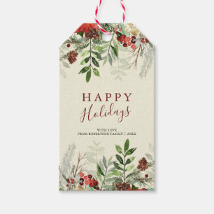 Happy Holidays   Noel Holly Berries Gift Tags