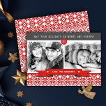 Happy Holidays. Nordic Snowflake Pattern Photo  Holiday Card<br><div class="desc">Happy Holidays. Nordic Snowflake Pattern design Christmas Photo Cards with personalized year,  photos and names. Matching cards and gifts available in the Christmas & New Year Category of our store.</div>