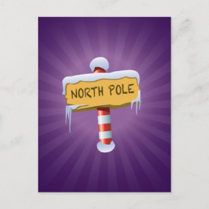 Happy Holidays North Pole Holiday Postcard