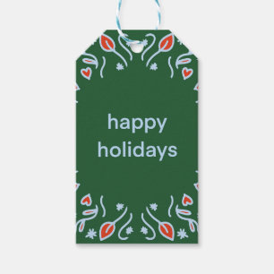 Happy holidays note gift tags