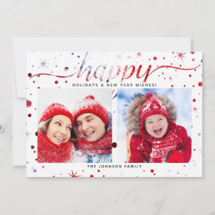 HAPPY Holidays or Hanukkah   Colour Matching Text Holiday Card
