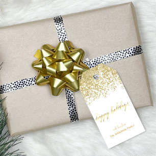Happy Holidays or parties scintillant étiquettes c