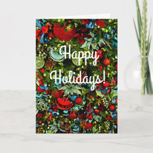 Happy Holidays Ornament Bling Christmas Card