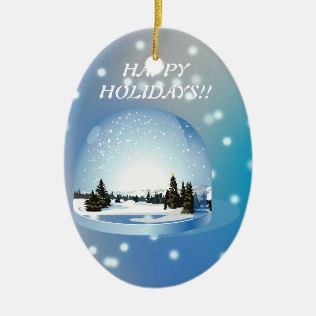 Happy Holidays Ornament! Ceramic Ornament (Front)