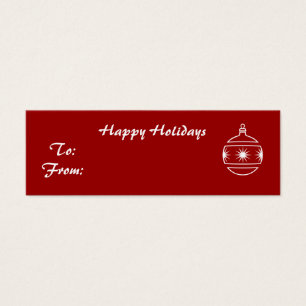 Happy Holidays, ornament on red background