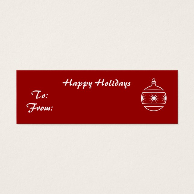 Happy Holidays, ornament on red background (Front)