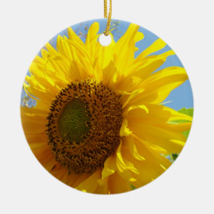 Happy Holidays! ornaments Blue Sky Sunflowers