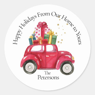 Happy Holidays Our Home to Yours Round Sticker