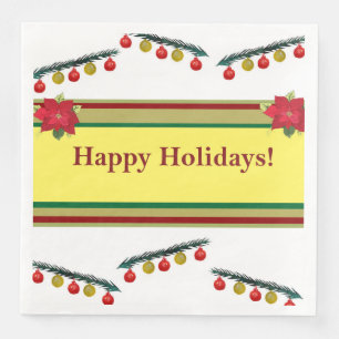 Happy Holidays Paper Napkin