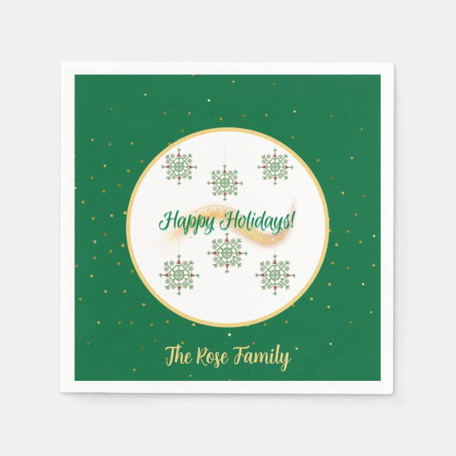 Happy Holidays Paper Napkin (Front)