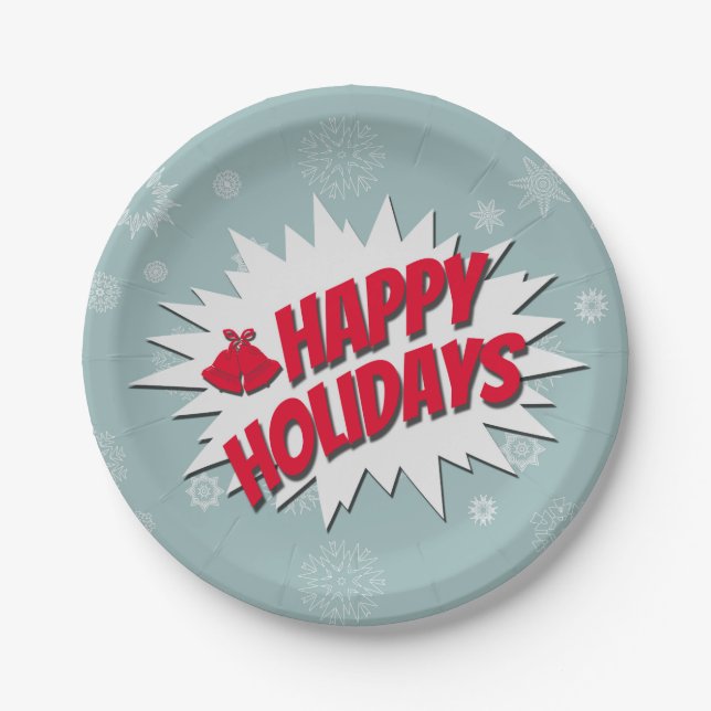 Happy Holidays Paper Plate (Front)