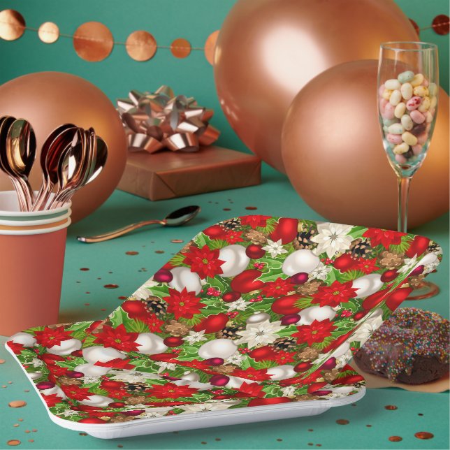 Happy Holidays Paper Plates (Multi)