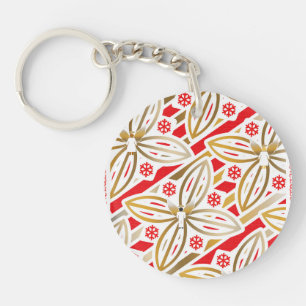 HAPPY HOLIDAYS Peace&Love Poinsettia w/Angel Keychain