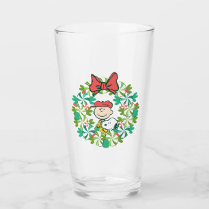 Happy Holidays   Peppermint Candy Wreath Glass