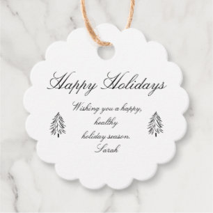 Happy Holidays Personalized Gift Tag