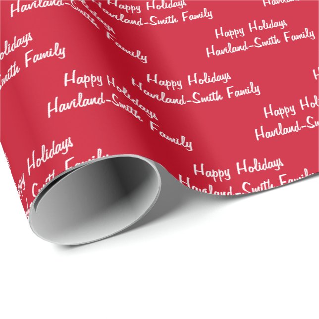 Happy Holidays Personalized Gift Wrap HAMbyWG (Roll Corner)